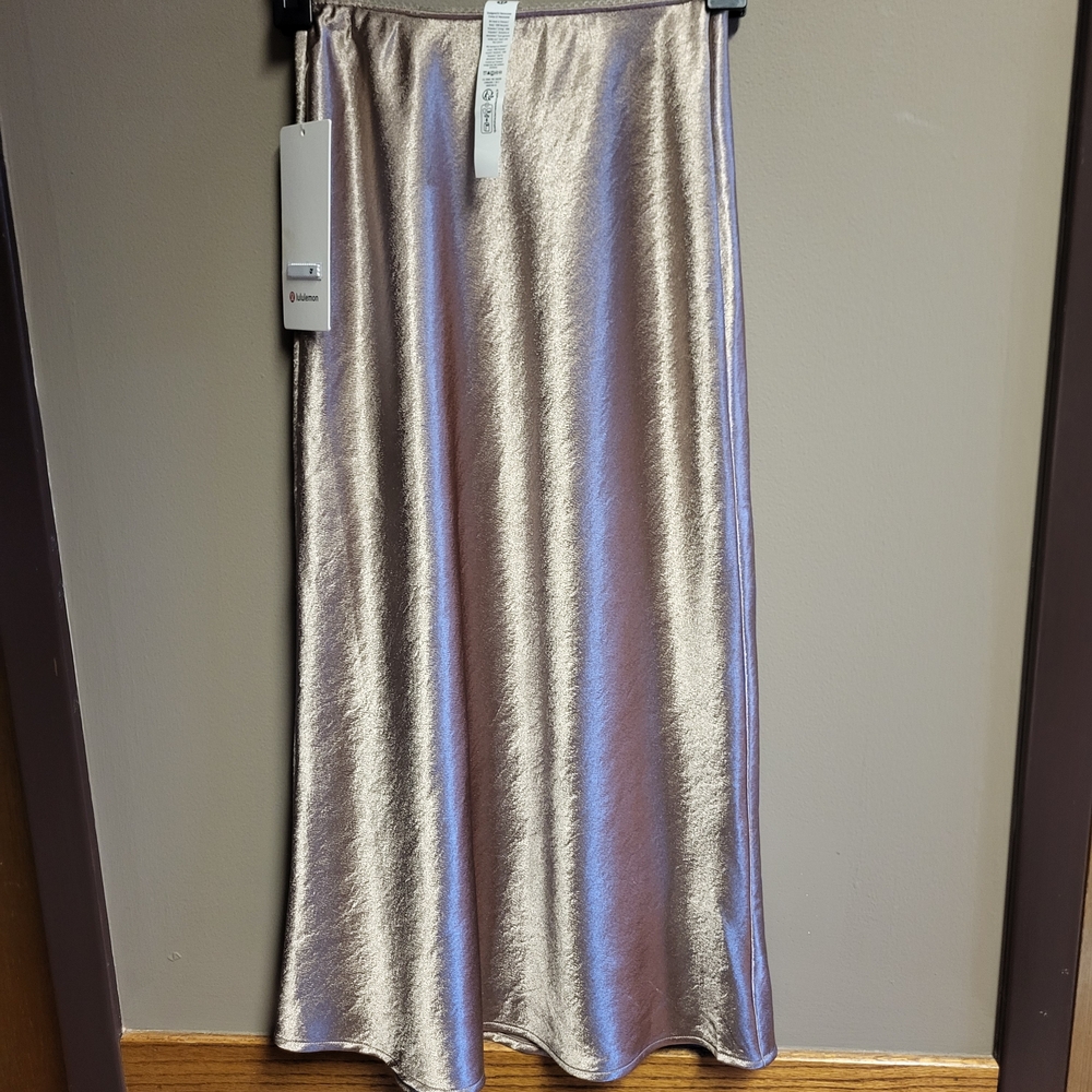 Lululemon Elegant Gold Metallic Maxi Skirt NWT